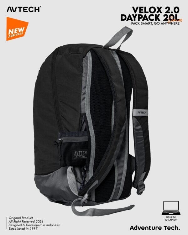 AVTECH - Daypack Velox Tas Ransel Laptop Harian Sekolah Kerja Travel Bag Lifestyle 20 Liter