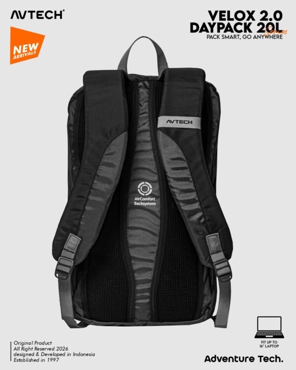 AVTECH - Daypack Velox Tas Ransel Laptop Harian Sekolah Kerja Travel Bag Lifestyle 20 Liter