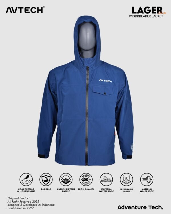 AVTECH - Jaket Windbreaker Waterproof Outdoor Hiking Gunung Camping Motor Harian Hujan - LAGER