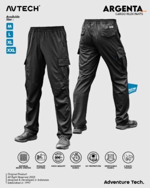 AVTECH - Celana Panjang Santai Cargo Relax Pants Gunung Outdoor Hiking Lifestyle Quick Dry - ARGENTA
