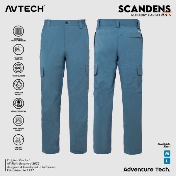 1 AVTECH - Celana Panjang Cargo Gunung Outdoor Kerja Lifestyle Quick Dry Reguler Fit - SCANDENS