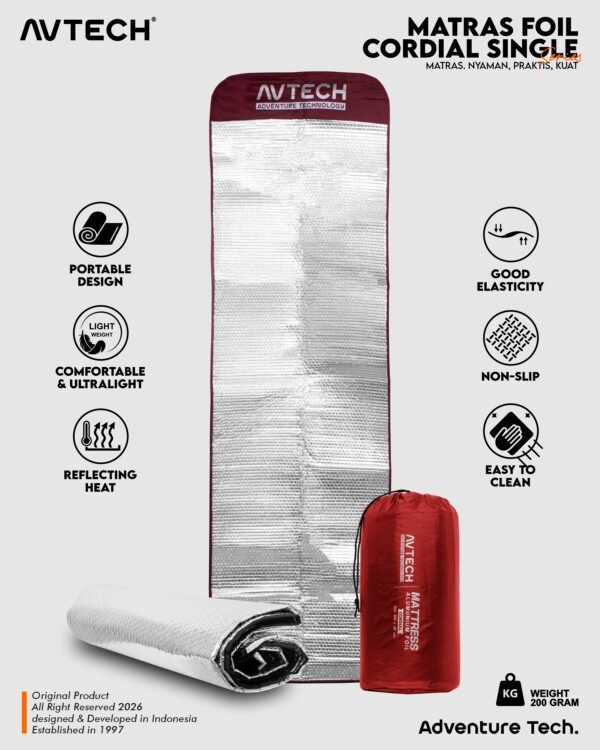 AVTECH - Matras Alumunium Foil Cordial Camping Gunung Hiking Outdoor Single - MATRAS FOIL