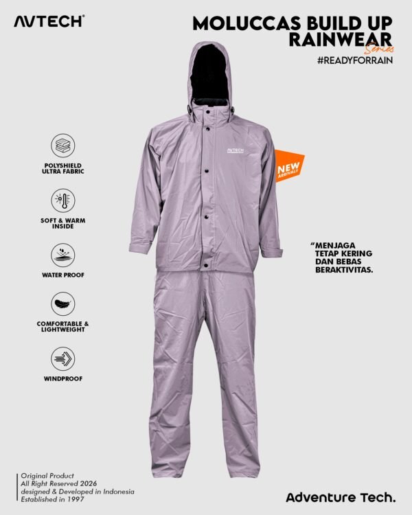 10 AVTECH - Jas Hujan Pria Wanita Raincoat Rainwear Mantel Outdoor Motor Waterproof Build Up - MOLUCCAS