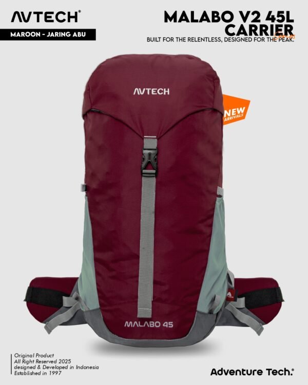 AVTECH - Tas Ransel Carrier Gunung Backpack Hiking Camping Outdoor Travel 45 Liter - MALABO 45