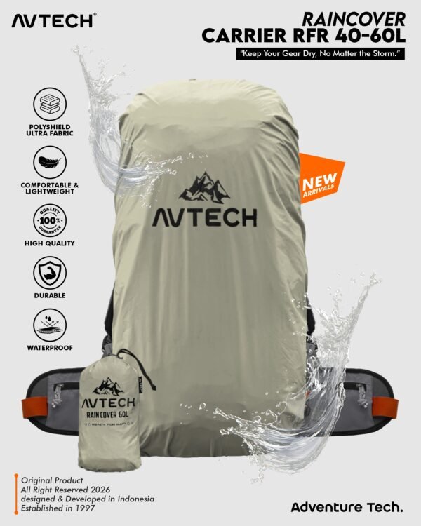 AVTECH - Rain Cover Bag Waterproof Pelindung Tas Anti Air 60-70 Liter - COVER CARRIER 60