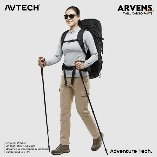 AVTECH - Celana Panjang Cargo Katun Gunung Outdoor Hiking Lifestyle Reguler Fit - ARVENS