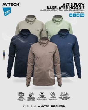 AVTECH - Baselayer Pria Wanita Lengan Panjang Olahraga Outdoor Dry Fit Face Covering Hoodie - ALTIS