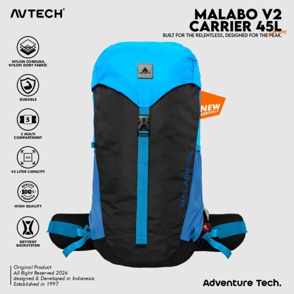 AVTECH - Tas Ransel Carrier Gunung Backpack Hiking Camping Outdoor Travel 45 Liter - MALABO 45