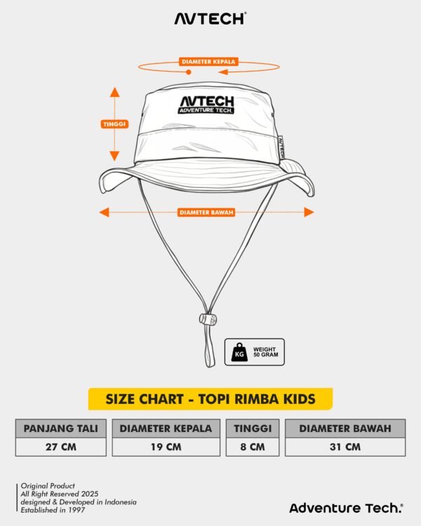11 AVTECH - Topi Rimba Anak Adventure Hiking Ripstop Quickdry Reversible - TOPI RIMBA ALTUS KIDS