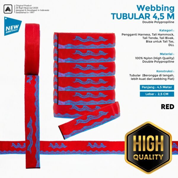 AVTECH - Tali Webbing Tubular 4,5 Meter – Kuat, Fleksibel, Tangguh