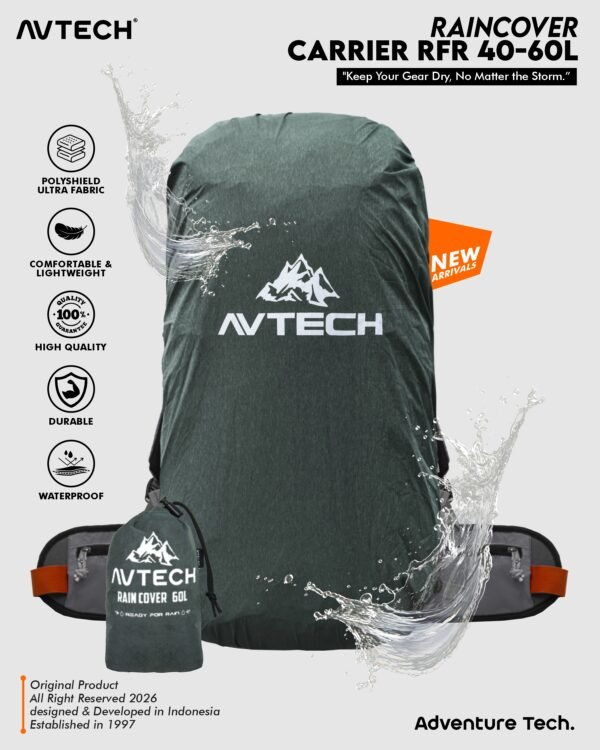 AVTECH - Rain Cover Bag Waterproof Pelindung Tas Anti Air 60-70 Liter - COVER CARRIER 60