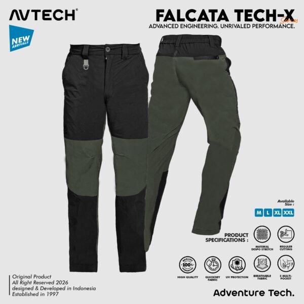 AVTECH - Celana Panjang Gunung Outdoor Hiking Travel Lifestyle Quick Dry Reguler Fit - FALCATA