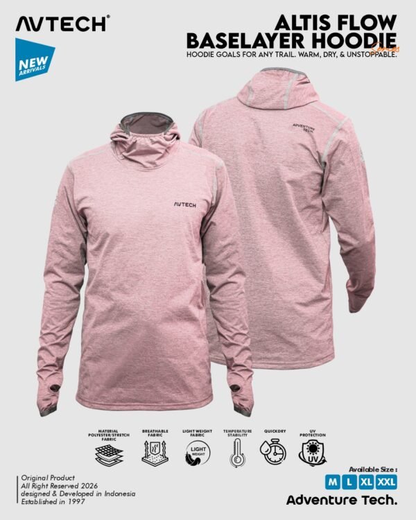 AVTECH - Baselayer Pria Wanita Lengan Panjang Olahraga Outdoor Dry Fit Face Covering Hoodie - ALTIS