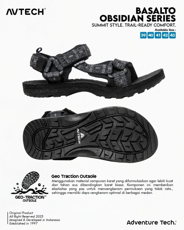 SANDAL GUNUNG BASALTO OBSIDIAN
