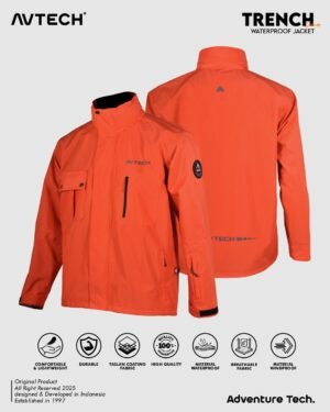 AVTECH - Jaket Windbreaker Waterproof Gorpcore Outdoor Hiking Gunung Camping Motor Hujan - TRENCH