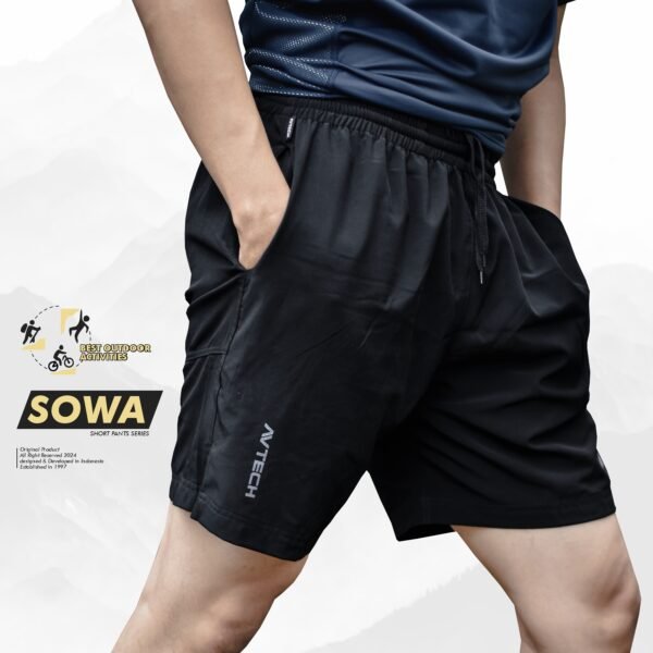 AVTECH - Celana Pendek Unisex Olahraga Lari Running Gym Outdoor Trekking Stretch Quick Dry - SOWA