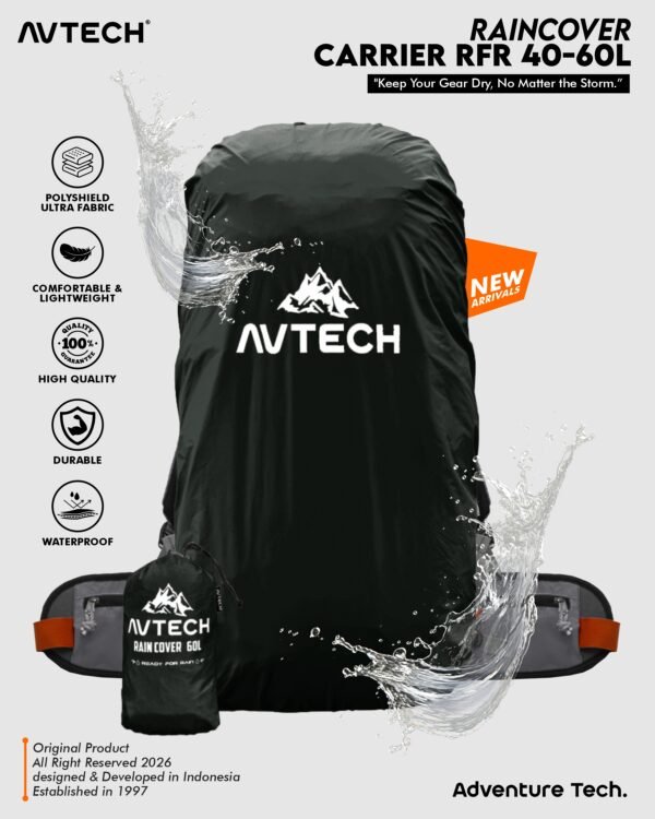 AVTECH - Rain Cover Bag Waterproof Pelindung Tas Anti Air 60-70 Liter - COVER CARRIER 60