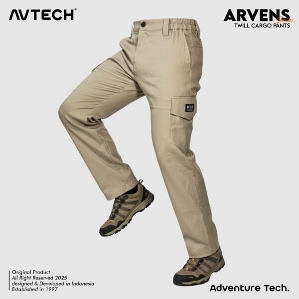 AVTECH - Celana Panjang Cargo Katun Gunung Outdoor Hiking Lifestyle Reguler Fit - ARVENS