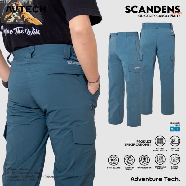 2 AVTECH - Celana Panjang Cargo Gunung Outdoor Kerja Lifestyle Quick Dry Reguler Fit - SCANDENS
