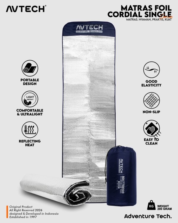 AVTECH - Matras Alumunium Foil Cordial Camping Gunung Hiking Outdoor Single - MATRAS FOIL