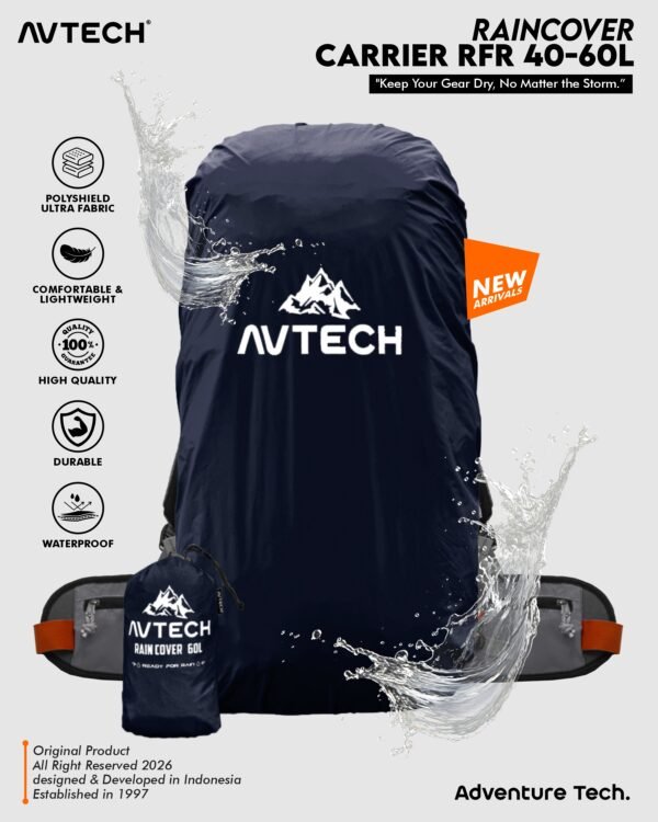 AVTECH - Rain Cover Bag Waterproof Pelindung Tas Anti Air 60-70 Liter - COVER CARRIER 60