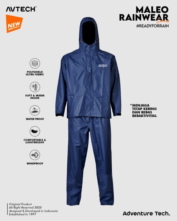 AVTECH - Jas Hujan Raincoat Rainwear Mantel Outdoor Gunung Motor Waterproof Build Up - MALEO