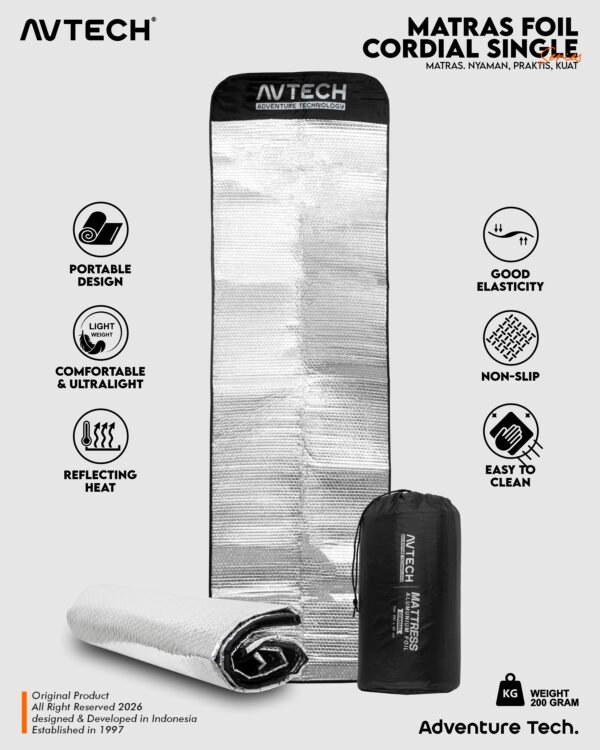 AVTECH - Matras Alumunium Foil Cordial Camping Gunung Hiking Outdoor Single - MATRAS FOIL
