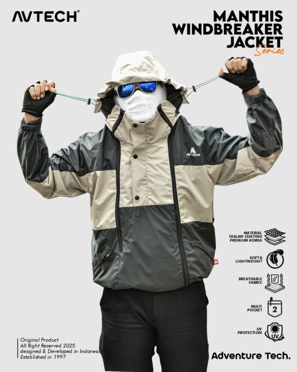 AVTECH - Jaket Windbreaker Manthis Water Repellent Gorpcore Outdoor Gunung Camping Motor Hujan