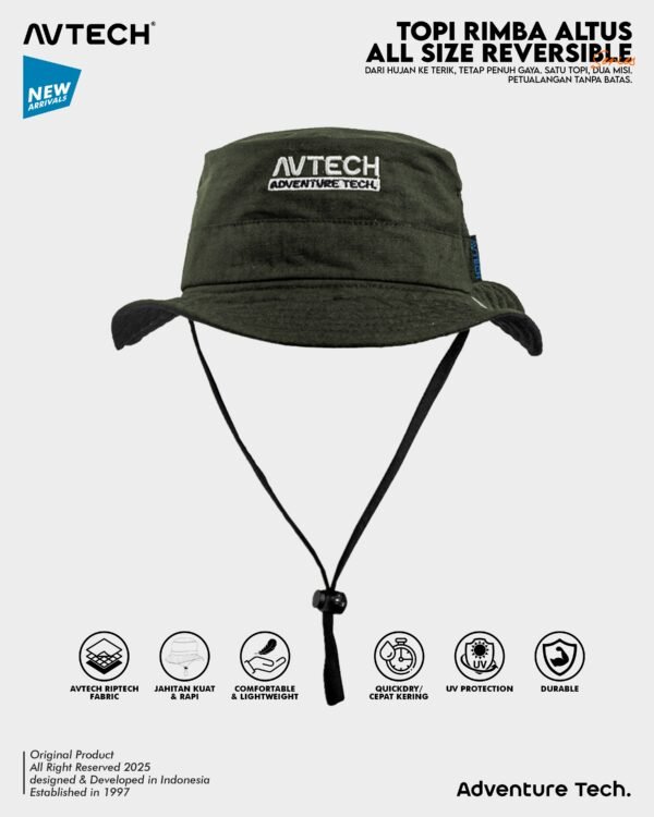 4 AVTECH - Topi Rimba Anak Adventure Hiking Ripstop Quickdry Reversible - TOPI RIMBA ALTUS KIDS