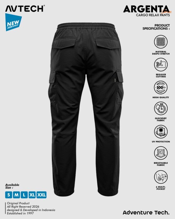 AVTECH - Celana Panjang Santai Cargo Relax Pants Gunung Outdoor Hiking Lifestyle Quick Dry - ARGENTA