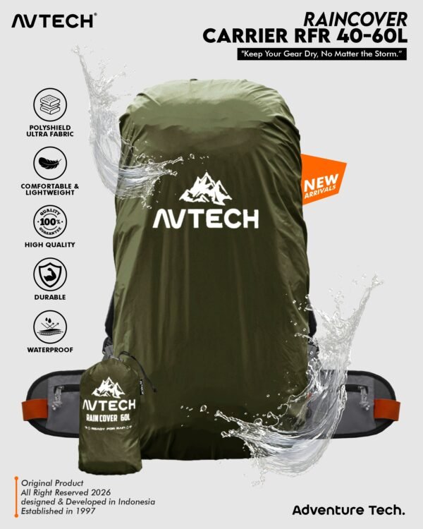 AVTECH - Rain Cover Bag Waterproof Pelindung Tas Anti Air 60-70 Liter - COVER CARRIER 60