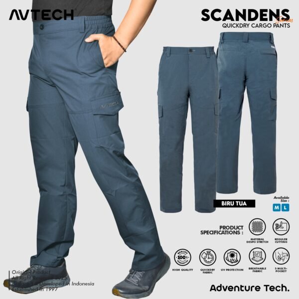 4 AVTECH - Celana Panjang Cargo Gunung Outdoor Kerja Lifestyle Quick Dry Reguler Fit - SCANDENS