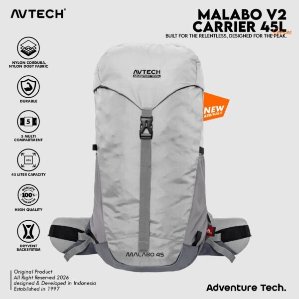 AVTECH - Tas Ransel Carrier Gunung Backpack Hiking Camping Outdoor Travel 45 Liter - MALABO 45