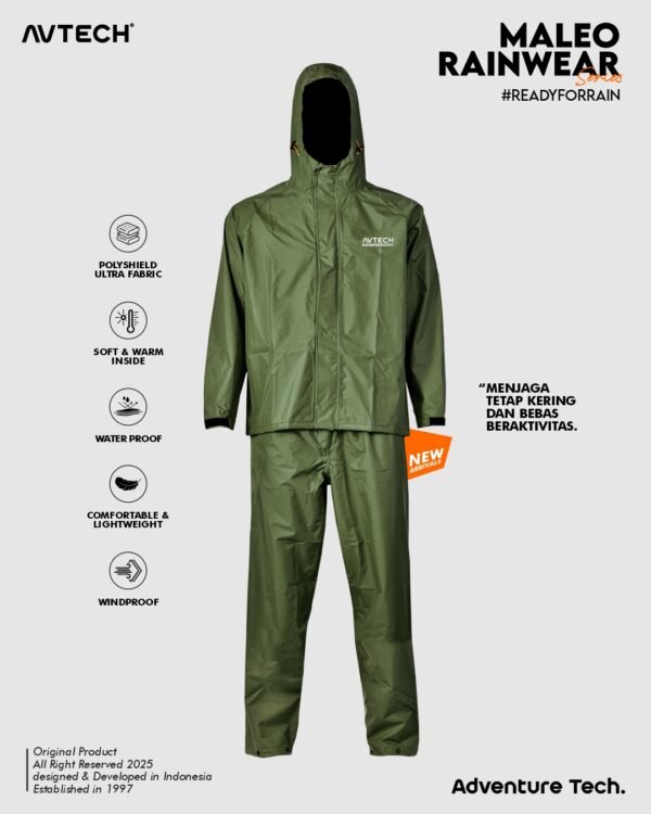 4 AVTECH - Rainwear MALEO Mantel Outdoor Gunung Motor Waterproof Build Up