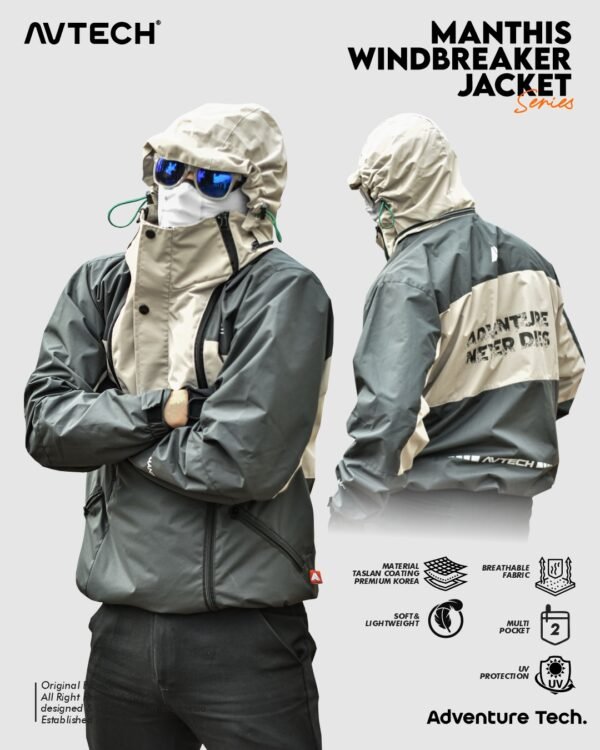 AVTECH - Jaket Windbreaker Manthis Water Repellent Gorpcore Outdoor Gunung Camping Motor Hujan