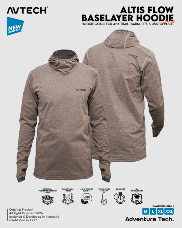 AVTECH - Baselayer Pria Wanita Lengan Panjang Olahraga Outdoor Dry Fit Face Covering Hoodie - ALTIS