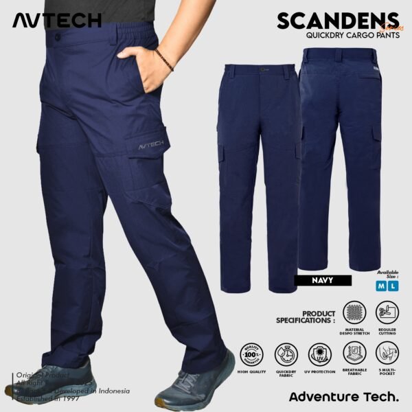 5 AVTECH - Celana Panjang Cargo Gunung Outdoor Kerja Lifestyle Quick Dry Reguler Fit - SCANDENS