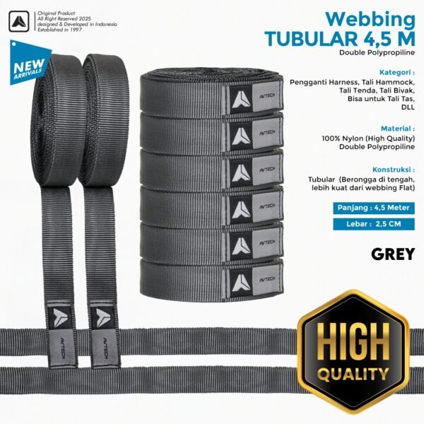 AVTECH - Tali Webbing Tubular 4,5 Meter – Kuat, Fleksibel, Tangguh