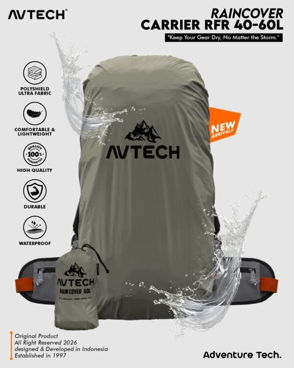 AVTECH - Rain Cover Bag Waterproof Pelindung Tas Anti Air 60-70 Liter - COVER CARRIER 60