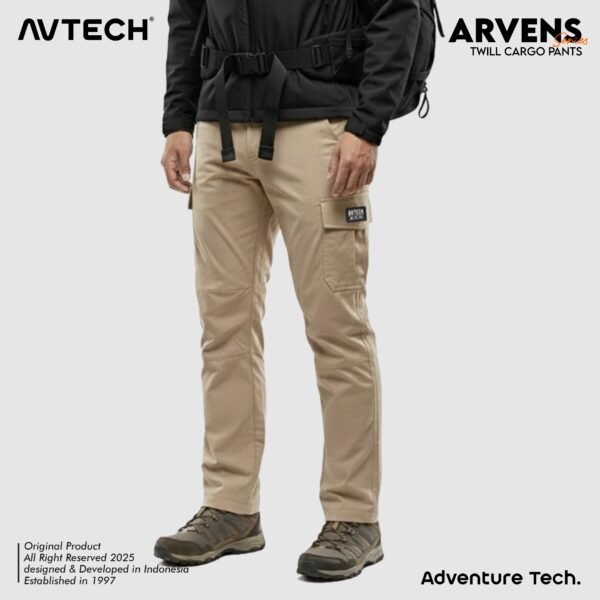 AVTECH - Celana Panjang Cargo Katun Gunung Outdoor Hiking Lifestyle Reguler Fit - ARVENS