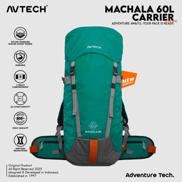 AVTECH - Tas Ransel Carrier Keril Gunung Backpack Hiking Camping Outdoor 60 Liter - MACHALA 60
