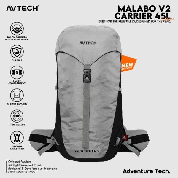 AVTECH - Tas Ransel Carrier Gunung Backpack Hiking Camping Outdoor Travel 45 Liter - MALABO 45