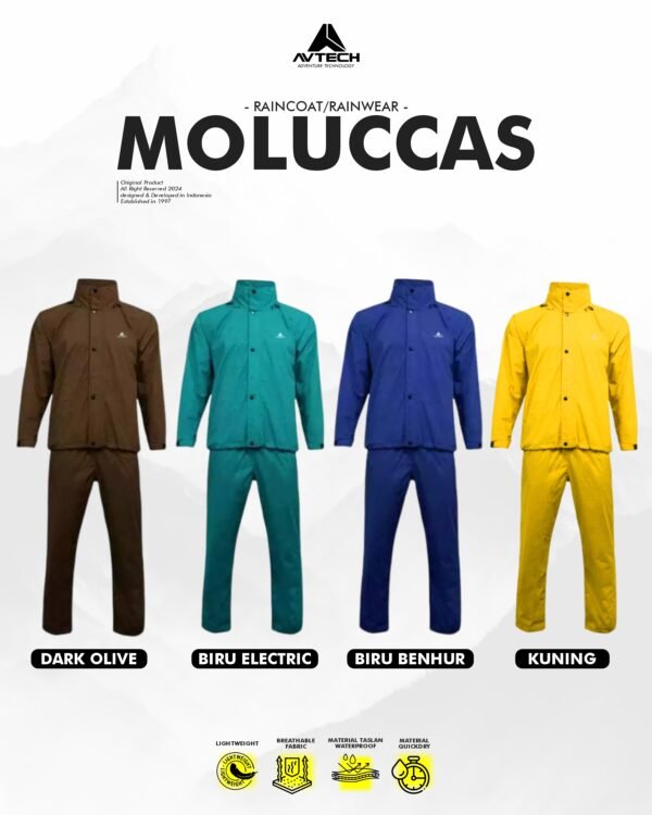 AVTECH - Jas Hujan Pria Wanita Raincoat Rainwear Mantel Outdoor Motor Waterproof Build Up - MOLUCCAS