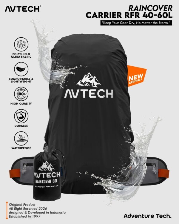 AVTECH - Rain Cover Bag Waterproof Pelindung Tas Anti Air 60-70 Liter - COVER CARRIER 60