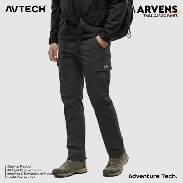 AVTECH - Celana Panjang Cargo Katun Gunung Outdoor Hiking Lifestyle Reguler Fit - ARVENS