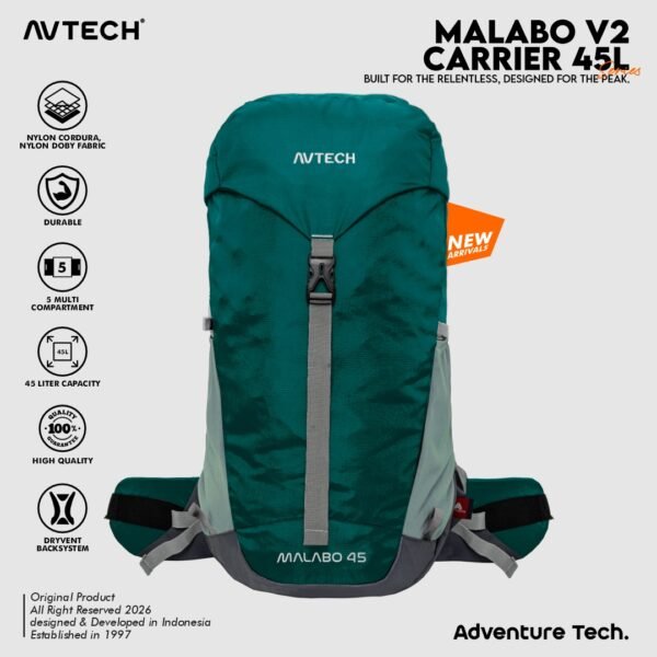 AVTECH - Tas Ransel Carrier Gunung Backpack Hiking Camping Outdoor Travel 45 Liter - MALABO 45