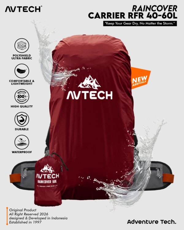 AVTECH - Rain Cover Bag Waterproof Pelindung Tas Anti Air 60-70 Liter - COVER CARRIER 60