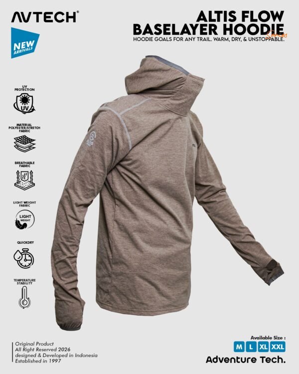 AVTECH - Baselayer Pria Wanita Lengan Panjang Olahraga Outdoor Dry Fit Face Covering Hoodie - ALTIS