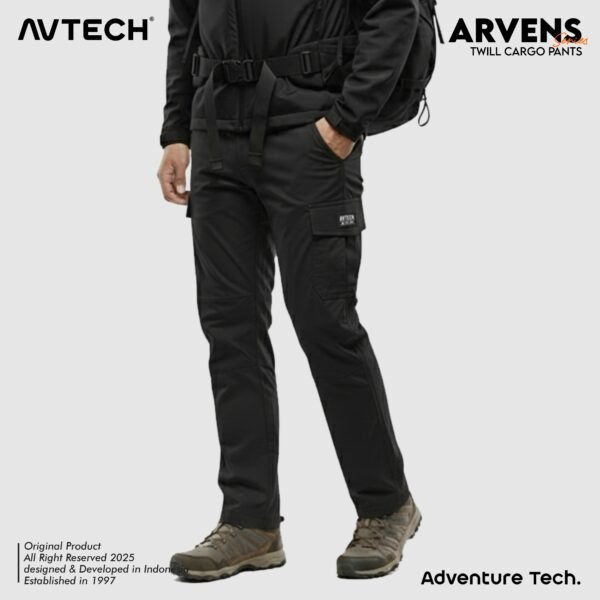 AVTECH - Celana Panjang Cargo Katun Gunung Outdoor Hiking Lifestyle Reguler Fit - ARVENS