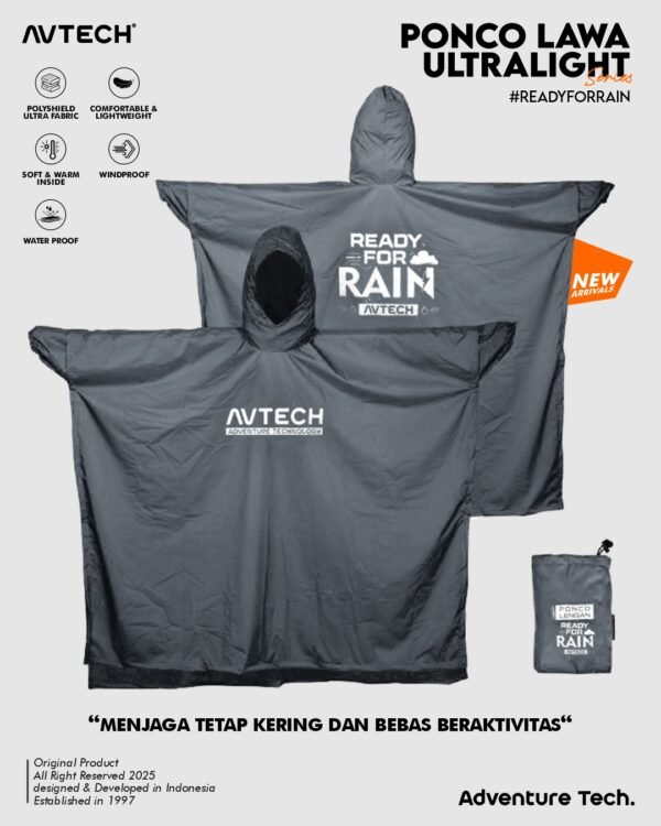 AVTECH - Ponco Lawa Ultralight Jas Hujan Lengan Kelelawar Mantel Outdoor Gunung Waterproof